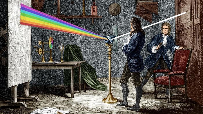 teoria del color isaac newton prisma