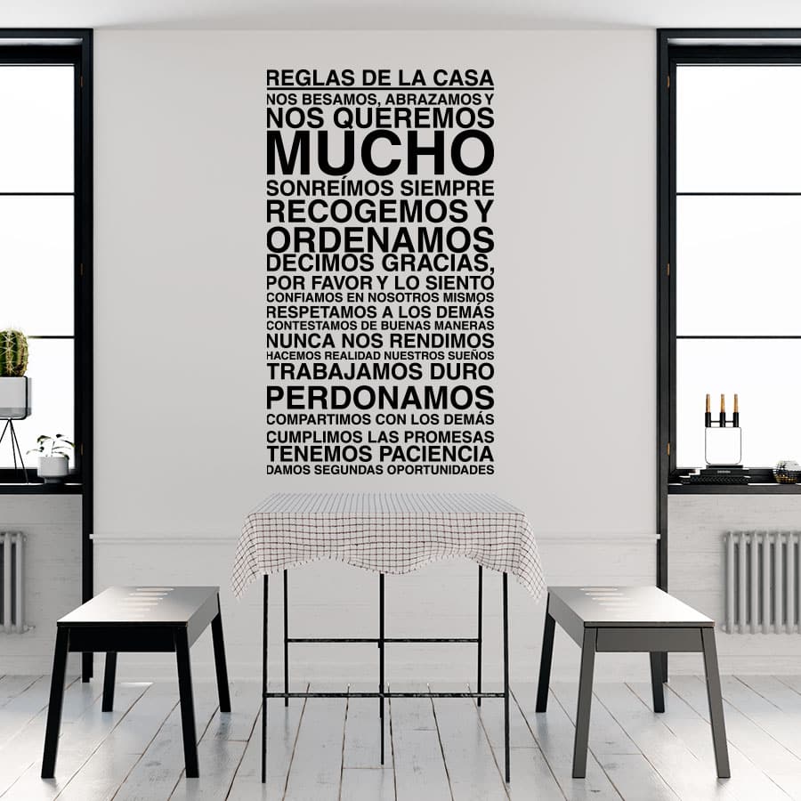 reglas de la casa en español vinilo decorativo Bogotá creavinilo