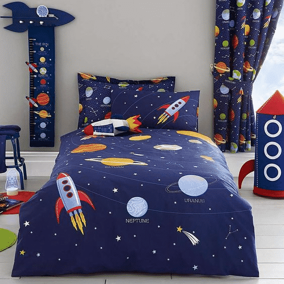 Decoracion habitacion cuarto niño infantil tematico tematica naves espaciales