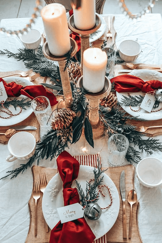 decoracion navideña mesa