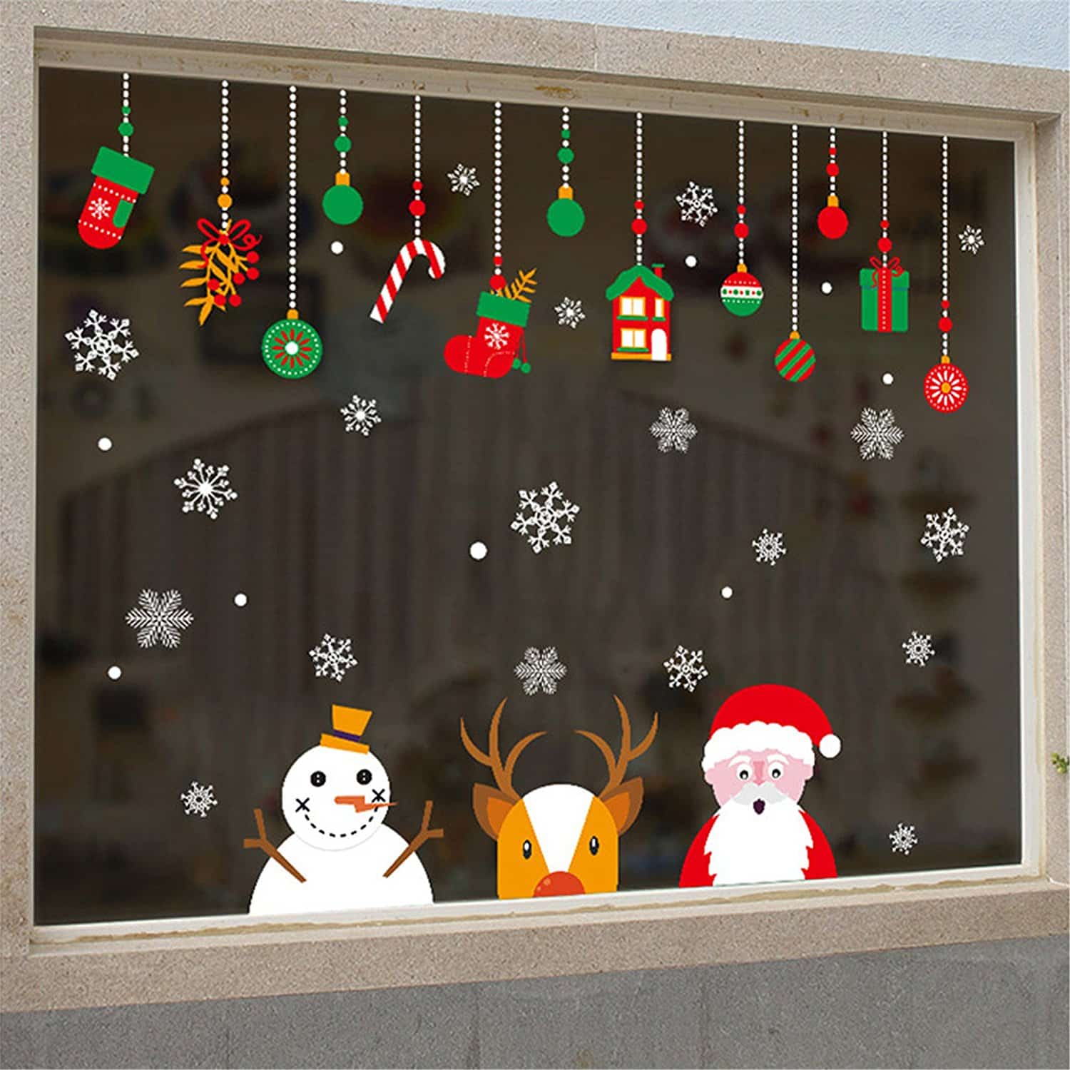 decoracion navideña en ventanas