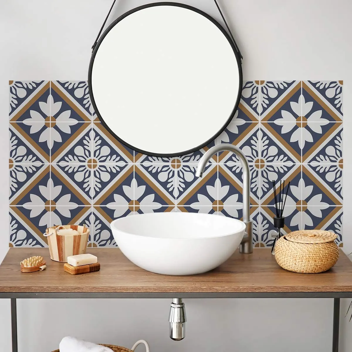 decoracion baños modernos azulejos adhesivos mosaicos baldosas