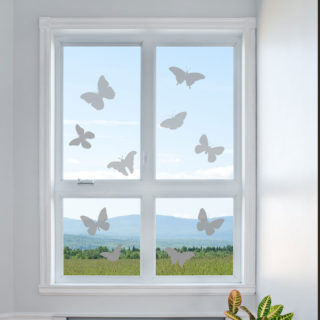 vinilo esmerilado para ventanas en forma de mariposas, película frosted autoadhesiva