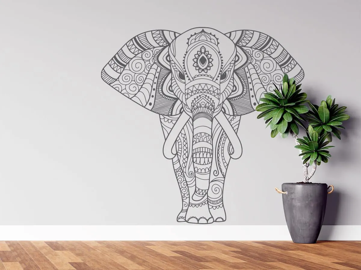 vinilos decorativos adhesivos elefante mandala meditacion relajacion casa