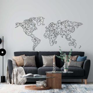 Vinilo Decorativo Mapamundi Geométrico minimalista creavinilo adazio cali mundo mapa