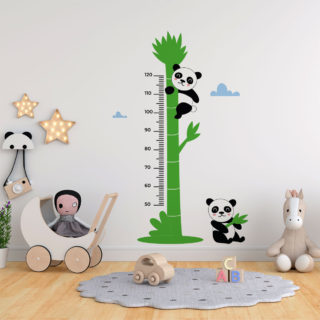 Pegatina medidor infantil con bambú y pandas Adazio