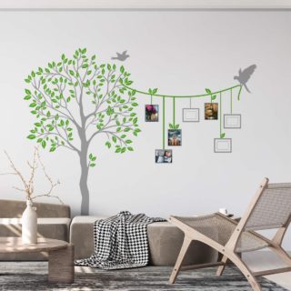 Vinilo decorativo autoadhesivo de árbol con marco de fotos