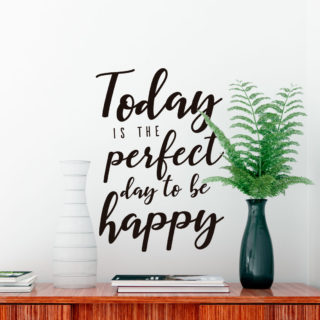 Crea Vinilo adhesivo decorativo de texto personalizado perfect day to be happy