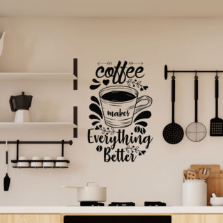 Adhesivo Crea Vinilo decorativo para cocinas y cafetería con texto cafe creavinilo adazio coffee