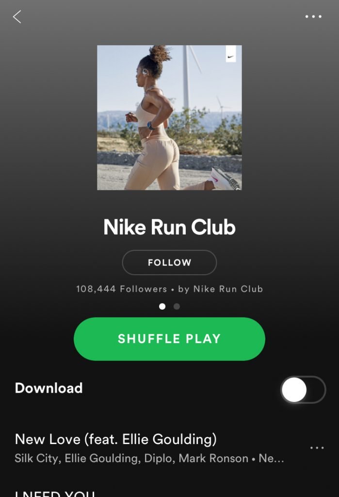 playlist nike run club