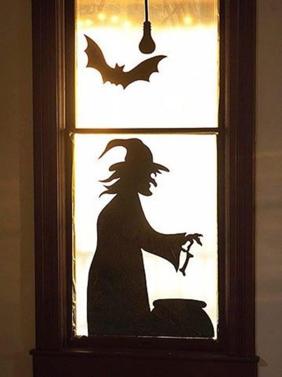 decoracion halloween brujas ventanas