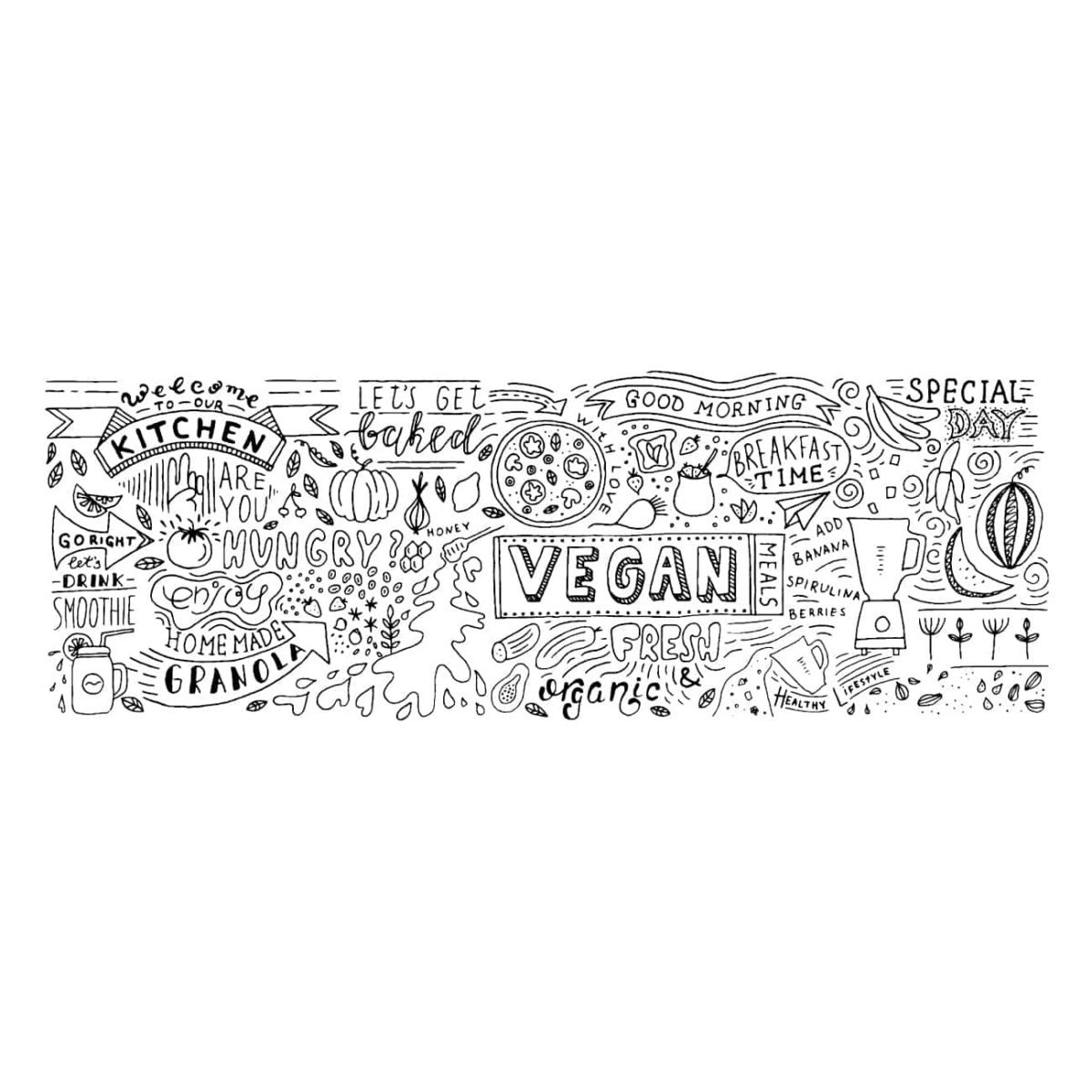 Vinilo Decorativo de Doodles para Cocina - Imagen 2