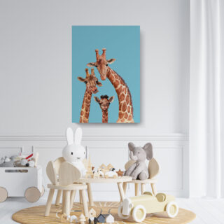 cuadro decorativo infantil familia jirafa