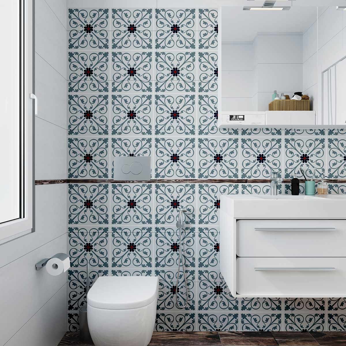 baños modernos pequeños azulejos adhesivos