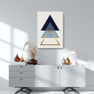 cuadro minimalista estilo escandinavo nordico con 3 triangulos adazio colombia