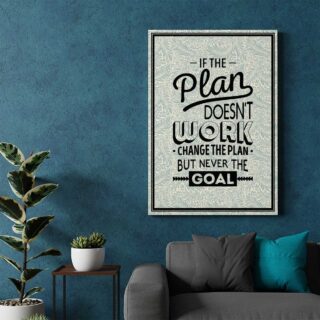 cuadro con texto motivador if the plan doesn't work change the plan but never the goal