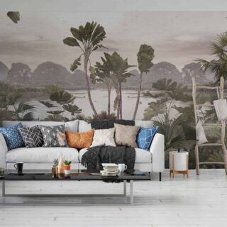 Papel tapiz Ravenala. Decoracion tropical para salas modernas by adazio design