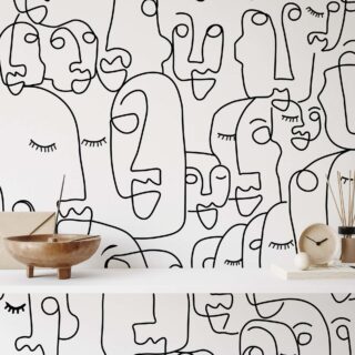 papel tapiz con figuras abstractas para decoracion de ambientes de la casa u oficina. por adazio design