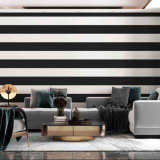 Wallpaper geométrico líneas negras para salas modernas adazio design