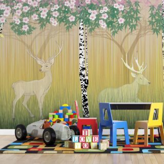 Papel tapiz moderno con diseño de animales para cuartos infantiles adazio design