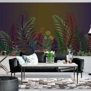 Papel tapiz con diseño floral para salas modernas adazio design