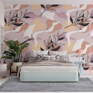 Papel tapiz floral estilo vintage para dormitorios adazio design