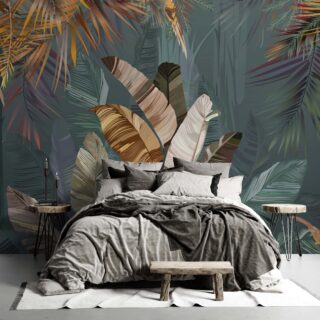 Papel tapiz panoramico floral habitaciones papel de colgadura tropical papel pintado moderno cuartos dormitorios adazio design