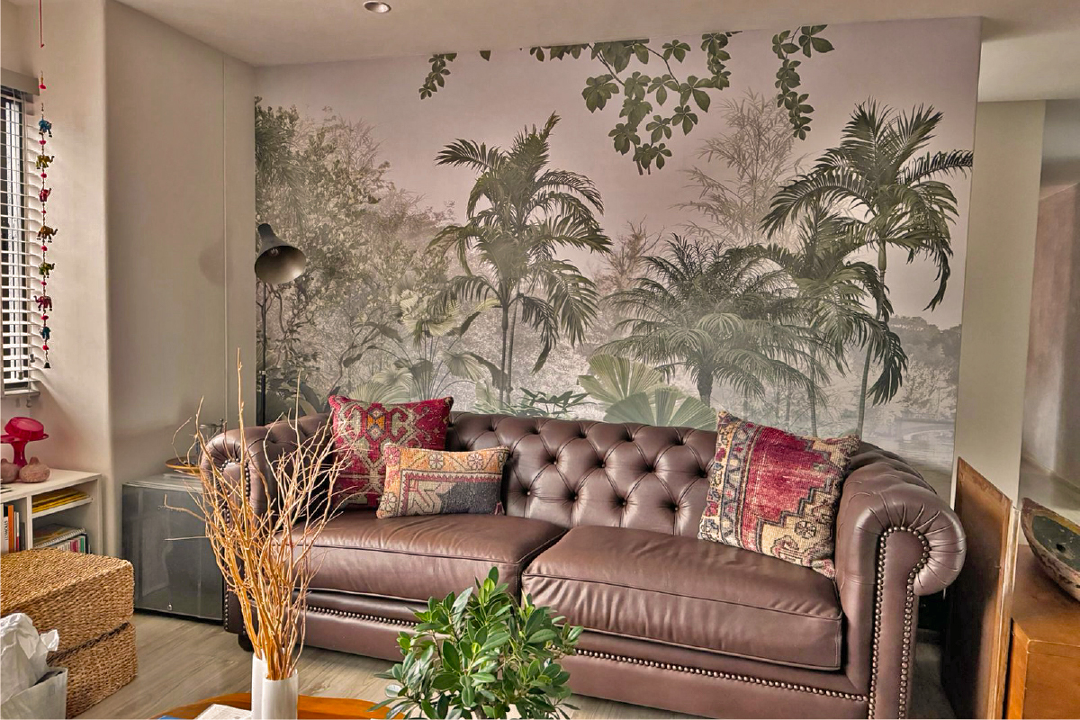 Papel tapiz tropical tipo mural para decorar paredes