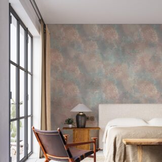Papel de colgadura con textura simulando pinceladas en tonos pastel, ideal para habitaciones.