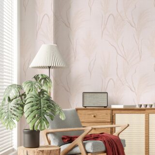 Papel tapiz de textura suave en tela y diseño de trigal para salas